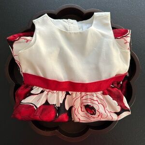 Toddler Girls Size 2T Dress ~ Multicolored Floral Dress with Lining Red